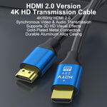 Cavo video HDTV HDMI 2.0 ad alta velocità 4K Ultra HD con connettori placcati in oro., 0.5m, 1m, 1.5m, 2m, 3m, 5m, 10m, 15m, 20m