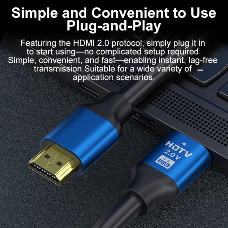 Cavo video HDTV HDMI 2.0 ad alta velocità 4K Ultra HD con connettori placcati in oro., 0.5m, 1m, 1.5m, 2m, 3m, 5m, 10m, 15m, 20m