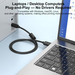Cavo USB 2.0 ad alta velocità da USB-A a USB-B per stampanti, scanner, stampanti desktop e dispositivi digitali., 0.5m, 1m, 1.5m, 2m, 3m, 5m, 8m, 10m