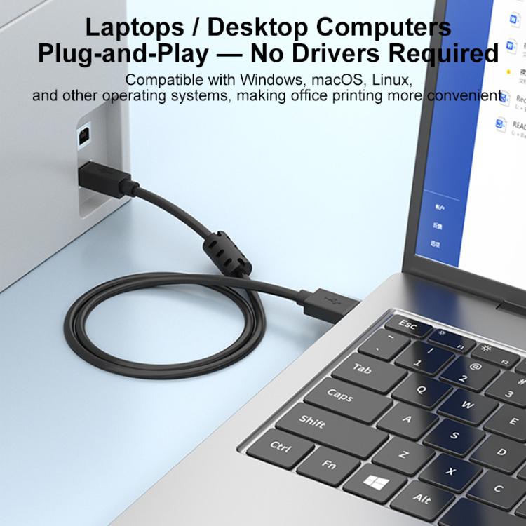 Cavo USB 2.0 ad alta velocità da USB-A a USB-B per stampanti, scanner, stampanti desktop e dispositivi digitali., 0.5m, 1m, 1.5m, 2m, 3m, 5m, 8m, 10m