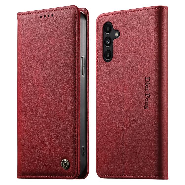 Custodia per telefono Dierfeng in pelle vegana con chiusura magnetica e protezione RFID in metallo., For Samsung Galaxy A06 / A07 4G / 5G, For Samsung Galaxy A56 5G, For Samsung Galaxy A36 5G, For Samsung Galaxy A15 4G / 5G