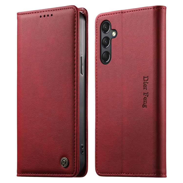 Custodia per telefono Dierfeng in pelle vegana con chiusura magnetica e protezione RFID in metallo., For Samsung Galaxy A25 5G Global, For Samsung Galaxy A24 4G, For Samsung Galaxy A14 4G / 5G, For Samsung Galaxy A34 5G