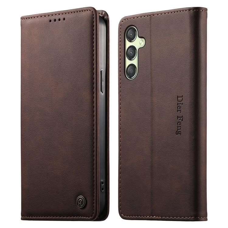 Custodia per telefono Dierfeng in pelle vegana con chiusura magnetica e protezione RFID in metallo., For Samsung Galaxy A25 5G Global, For Samsung Galaxy A24 4G, For Samsung Galaxy A14 4G / 5G, For Samsung Galaxy A34 5G