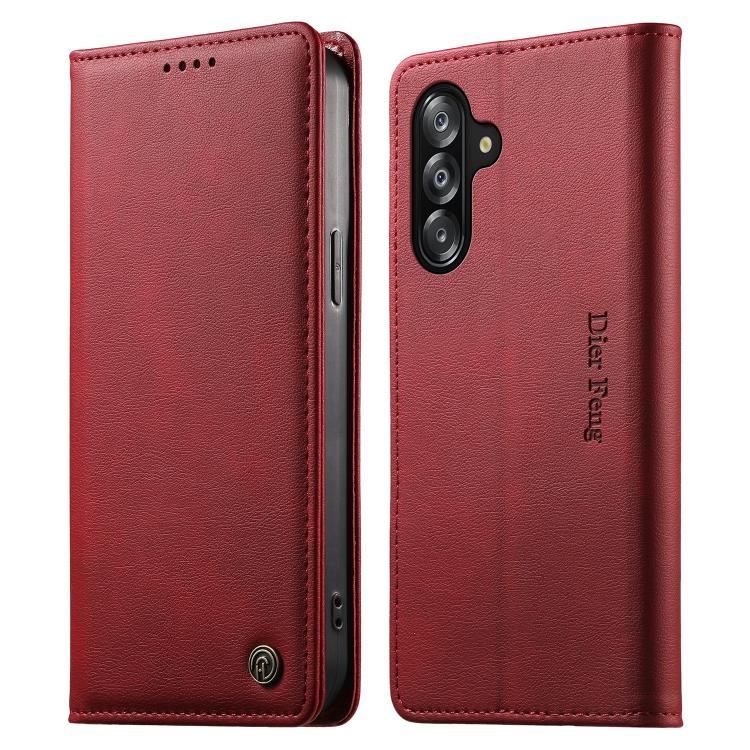 Custodia per telefono Dierfeng in pelle vegana con chiusura magnetica e protezione RFID in metallo., For Samsung Galaxy A57 5G, For Samsung Galaxy A37 5G, For Samsung Galaxy A27 5G, For Samsung Galaxy A26 / A16 / A17
