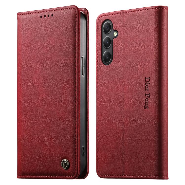 Custodia per telefono Dierfeng in pelle vegana con chiusura magnetica e protezione RFID in metallo., For Samsung Galaxy A25 5G Global, For Samsung Galaxy A24 4G, For Samsung Galaxy A14 4G / 5G, For Samsung Galaxy A34 5G