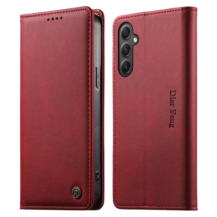 Custodia per telefono Dierfeng in pelle vegana con chiusura magnetica e protezione RFID in metallo., For Samsung Galaxy A55 5G, For Samsung Galaxy A35 5G, For Samsung Galaxy A05, For Samsung Galaxy A05s