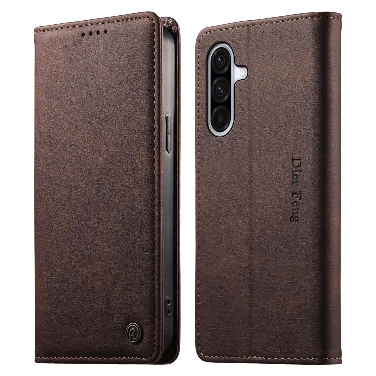 Custodia per telefono Dierfeng in pelle vegana con chiusura magnetica e protezione RFID in metallo., For Samsung Galaxy A06 / A07 4G / 5G, For Samsung Galaxy A56 5G, For Samsung Galaxy A36 5G, For Samsung Galaxy A15 4G / 5G