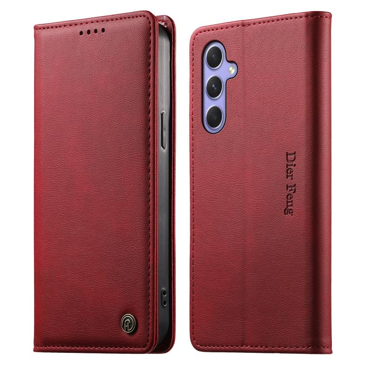 Custodia per telefono Dierfeng in pelle vegana con chiusura magnetica e protezione RFID in metallo., For Samsung Galaxy A55 5G, For Samsung Galaxy A35 5G, For Samsung Galaxy A05, For Samsung Galaxy A05s