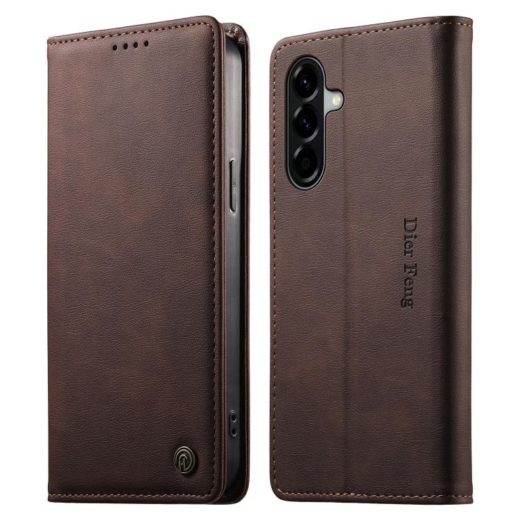 Custodia per telefono Dierfeng in pelle vegana con chiusura magnetica e protezione RFID in metallo., For Samsung Galaxy A57 5G, For Samsung Galaxy A37 5G, For Samsung Galaxy A27 5G, For Samsung Galaxy A26 / A16 / A17