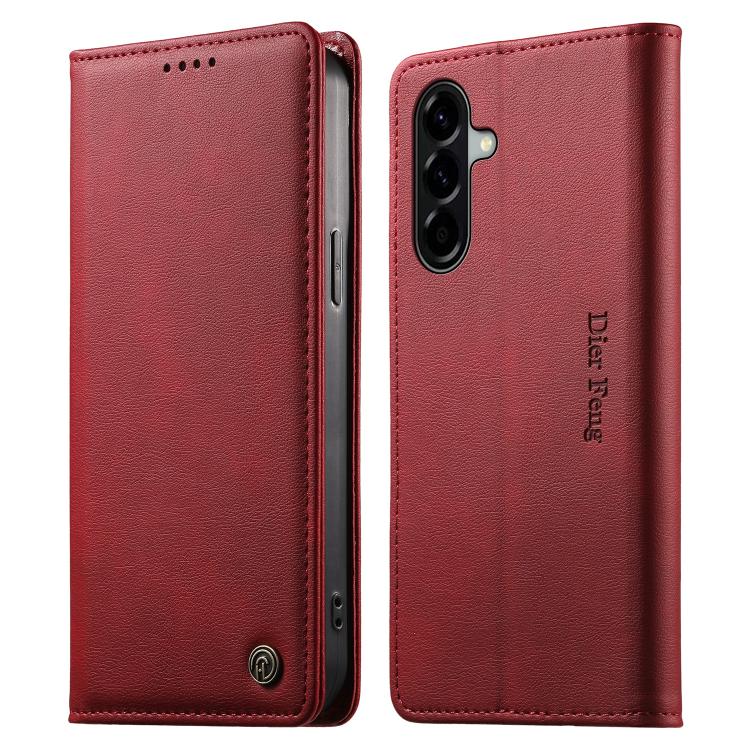Custodia per telefono Dierfeng in pelle vegana con chiusura magnetica e protezione RFID in metallo., For Samsung Galaxy A57 5G, For Samsung Galaxy A37 5G, For Samsung Galaxy A27 5G, For Samsung Galaxy A26 / A16 / A17
