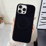 Custodia magnetica per telefono in policarbonato con finitura opaca effetto velluto e similpelle., For iPhone 15 Pro Max, For iPhone 15 Pro, For iPhone 14 Plus / 15 Plus, For iPhone 15