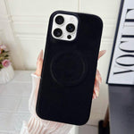 Custodia magnetica per telefono in policarbonato con finitura opaca effetto velluto e similpelle., For iPhone 16 Pro Max, For iPhone 16 Pro, For iPhone 16 Plus, For iPhone 16