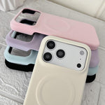 Custodia magnetica per telefono in policarbonato con finitura opaca effetto velluto e similpelle., For iPhone 17 Pro Max, For iPhone 17 Pro, For iPhone 17, For iPhone Air