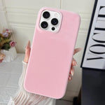 Custodia per telefono in policarbonato con finitura opaca effetto velluto e pelle vegana., For iPhone 16 Pro Max, For iPhone 16 Pro, For iPhone 16 Plus, For iPhone 16