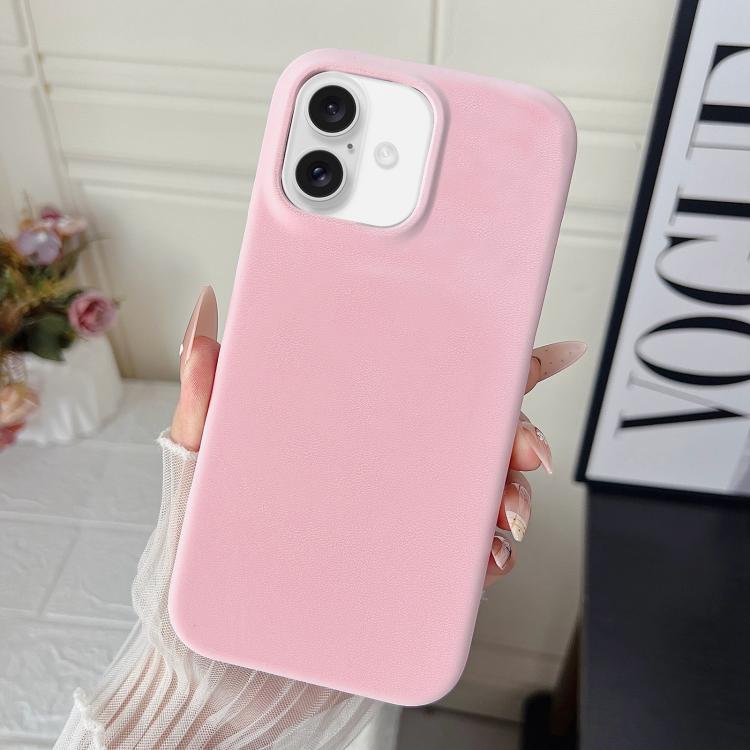 Custodia per telefono in policarbonato con finitura opaca effetto velluto e pelle vegana., For iPhone 16 Pro Max, For iPhone 16 Pro, For iPhone 16 Plus, For iPhone 16