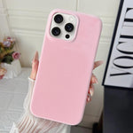 Custodia per telefono in policarbonato con finitura opaca effetto velluto e pelle vegana., For iPhone 15 Pro Max, For iPhone 15 Pro, For iPhone 14 Plus / 15 Plus, For iPhone 15