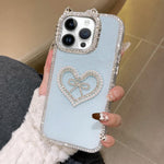 Cover per telefono IMD con orecchie di gatto galvanizzate, strass su entrambi i lati e glitter., For iPhone 15 Pro Max, For iPhone 15 Pro, For iPhone 15 Plus, For iPhone 15