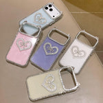 Cover per telefono IMD con orecchie di gatto galvanizzate, strass su entrambi i lati e glitter., For iPhone 17 Pro Max, For iPhone 17 Pro, For iPhone 17, For iPhone Air