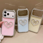 Cover per telefono IMD con orecchie di gatto galvanizzate, strass su entrambi i lati e glitter., For iPhone 13 Pro Max, For iPhone 13 Pro, For iPhone 13, For iPhone 12