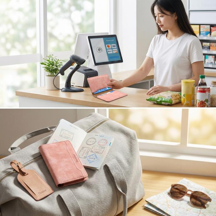 Portafoglio magnetico con porta carte di credito in stile retrò vegano Denior V08+1