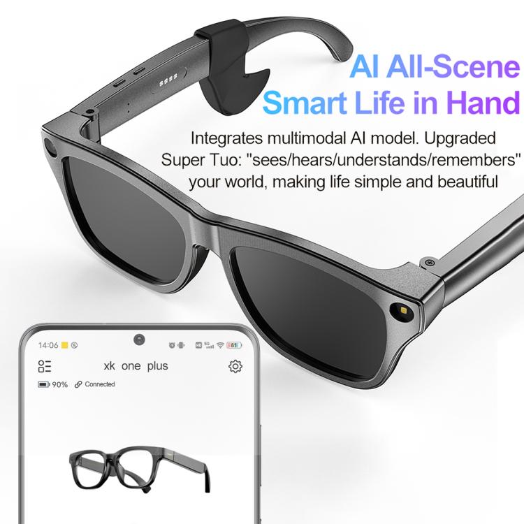 Occhiali intelligenti XK One Pro con intelligenza artificiale per riprese a 1080p., 1MP Camera