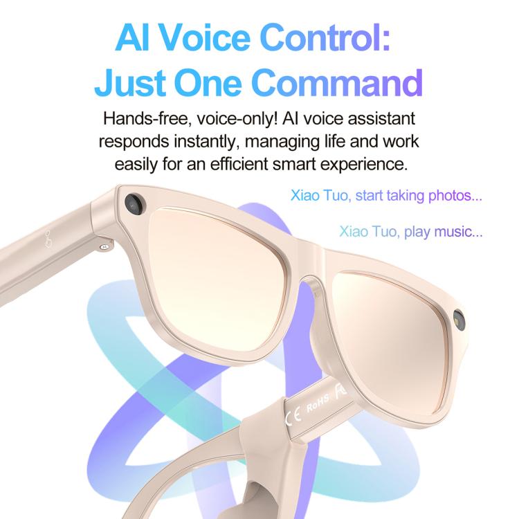 Occhiali intelligenti XK One Pro con intelligenza artificiale per riprese a 1080p., 1MP Camera