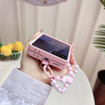 Custodia per telefono con doppio magnete centrale a forma di cuore di macaron e cinturino., For Samsung Galaxy Z Flip6 5G / Flip7 FE, For Samsung Galaxy Z Flip7 5G, For Samsung Galaxy Z Flip5 5G