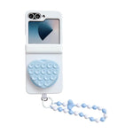 Custodia per telefono con doppio magnete centrale a forma di cuore di macaron e cinturino., For Samsung Galaxy Z Flip6 5G / Flip7 FE, For Samsung Galaxy Z Flip7 5G, For Samsung Galaxy Z Flip5 5G