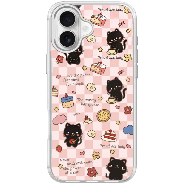 Adorabile custodia magnetica per telefono con motivo a gatto da dessert., For iPhone 16 Pro Max, For iPhone 16 Pro, For iPhone 16 Plus, For iPhone 16
