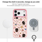 Adorabile custodia magnetica per telefono con motivo a gatto da dessert., For iPhone 16 Pro Max, For iPhone 16 Pro, For iPhone 16 Plus, For iPhone 16