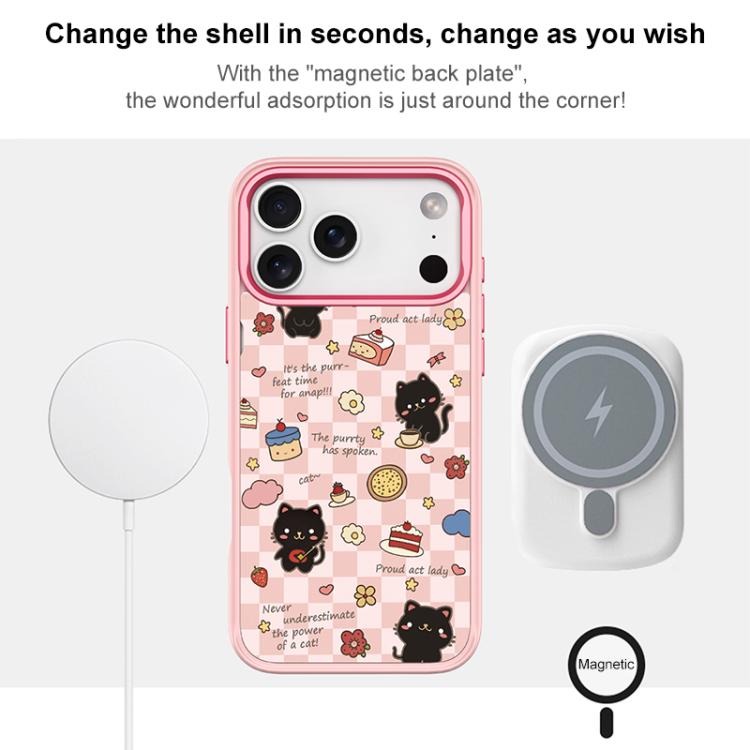 Adorabile custodia magnetica per telefono con motivo a gatto da dessert., For iPhone 16 Pro Max, For iPhone 16 Pro, For iPhone 16 Plus, For iPhone 16