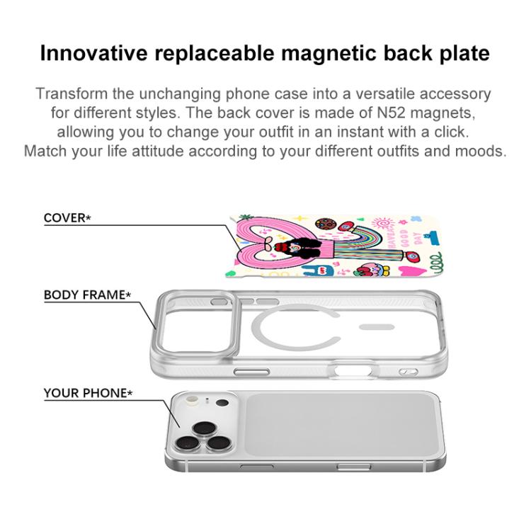 Custodia magnetica per telefono con motivo Dopamine Girl, For iPhone 16 Pro Max, For iPhone 16 Pro, For iPhone 16 Plus, For iPhone 16