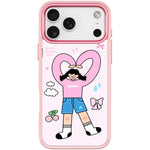 Adorabile custodia magnetica per telefono con motivo a cuori e doppia coda di cavallo., For iPhone 17 Pro Max, For iPhone 17 Pro, For iPhone 17, For iPhone Air