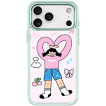 Adorabile custodia magnetica per telefono con motivo a cuori e doppia coda di cavallo., For iPhone 17 Pro Max, For iPhone 17 Pro, For iPhone 17, For iPhone Air