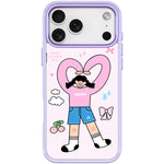 Adorabile custodia magnetica per telefono con motivo a cuori e doppia coda di cavallo., For iPhone 17 Pro Max, For iPhone 17 Pro, For iPhone 17, For iPhone Air