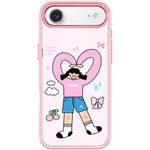 Adorabile custodia magnetica per telefono con motivo a cuori e doppia coda di cavallo., For iPhone 17 Pro Max, For iPhone 17 Pro, For iPhone 17, For iPhone Air