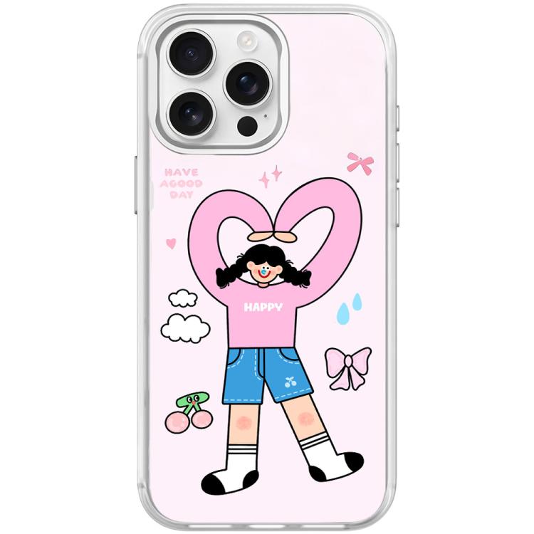 Adorabile custodia magnetica per telefono con motivo a cuori e doppia coda di cavallo., For iPhone 15 Pro Max, For iPhone 15 Pro