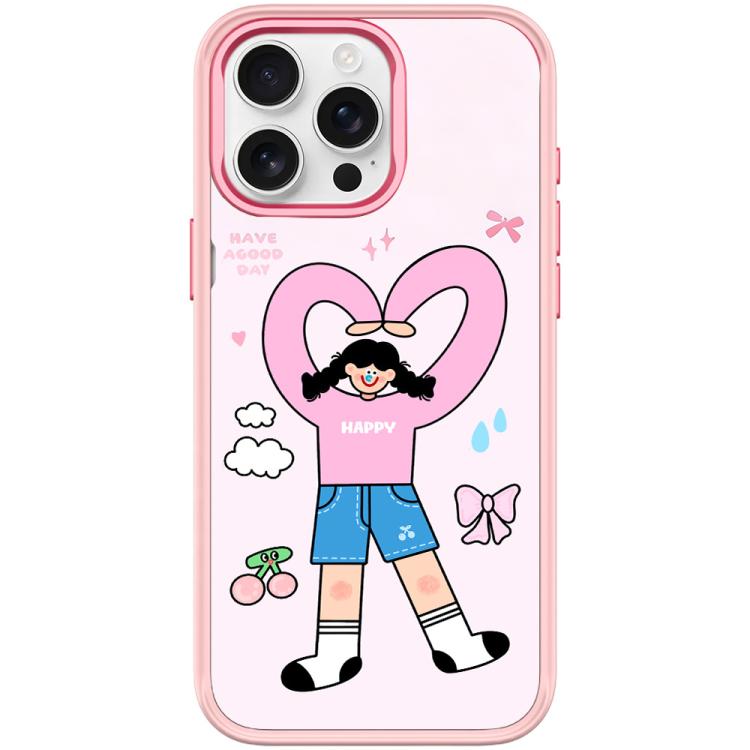 Adorabile custodia magnetica per telefono con motivo a cuori e doppia coda di cavallo., For iPhone 15 Pro Max, For iPhone 15 Pro