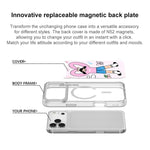 Adorabile custodia magnetica per telefono con motivo a cuori e doppia coda di cavallo., For iPhone 15 Pro Max, For iPhone 15 Pro