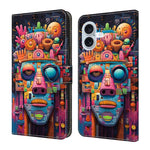 Custodia portafoglio in ecopelle effetto cristallo per iPhone 16