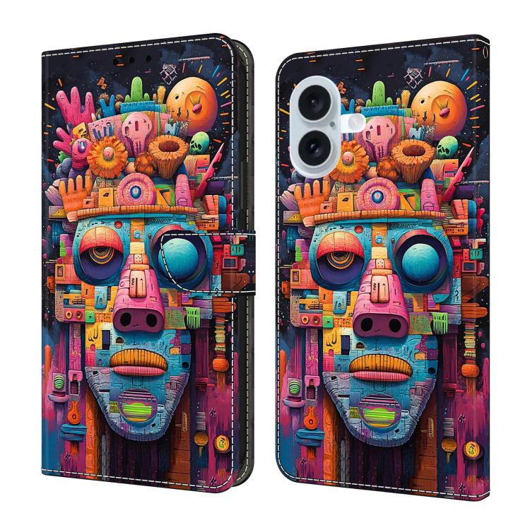 Custodia portafoglio in ecopelle effetto cristallo per iPhone 16