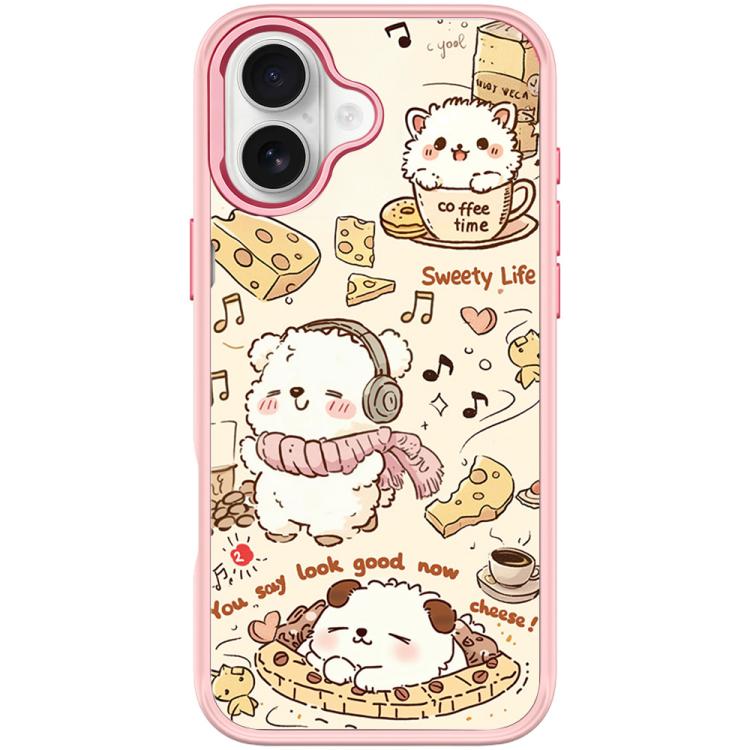 Adorabile custodia magnetica per telefono con motivo gatto e caffè., For iPhone 16 Pro Max, For iPhone 16 Pro, For iPhone 16 Plus, For iPhone 16