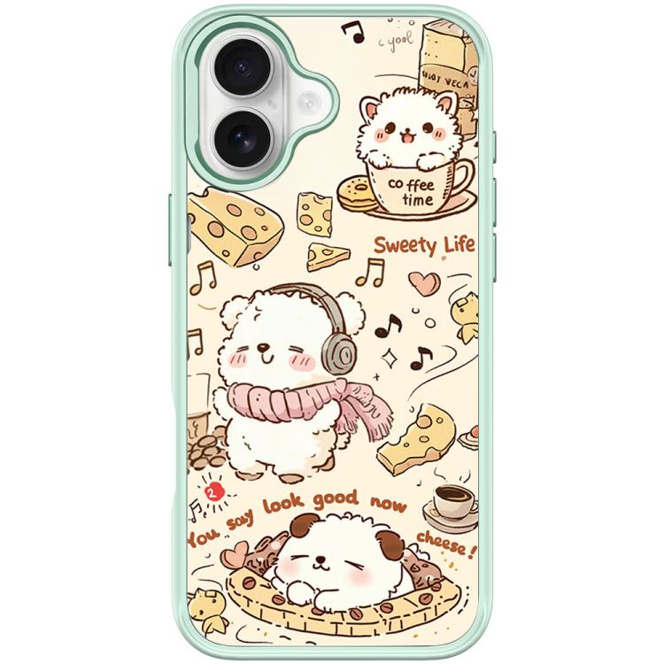 Adorabile custodia magnetica per telefono con motivo gatto e caffè., For iPhone 16 Pro Max, For iPhone 16 Pro, For iPhone 16 Plus, For iPhone 16