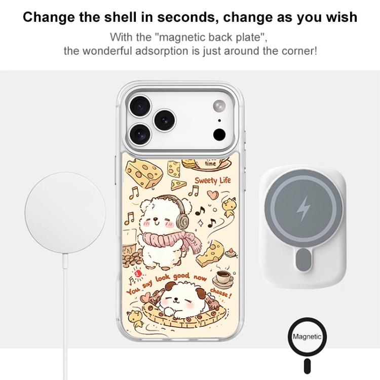 Adorabile custodia magnetica per telefono con motivo gatto e caffè., For iPhone 15 Pro Max, For iPhone 15 Pro
