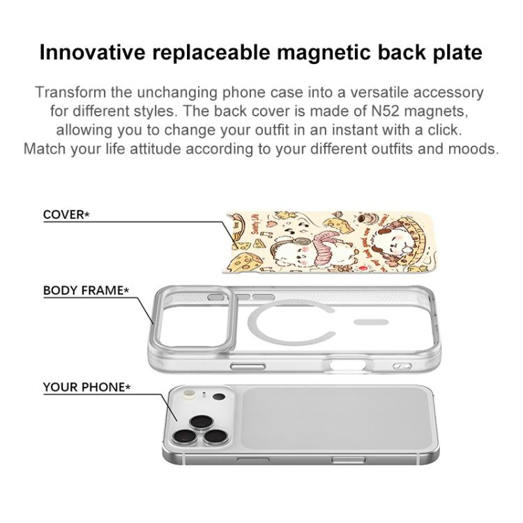 Adorabile custodia magnetica per telefono con motivo gatto e caffè., For iPhone 15 Pro Max, For iPhone 15 Pro