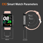 Smartwatch CX2 con schermo TFT a colori da 1,95 pollici, chiamate Bluetooth e supporto per il monitoraggio della salute.
