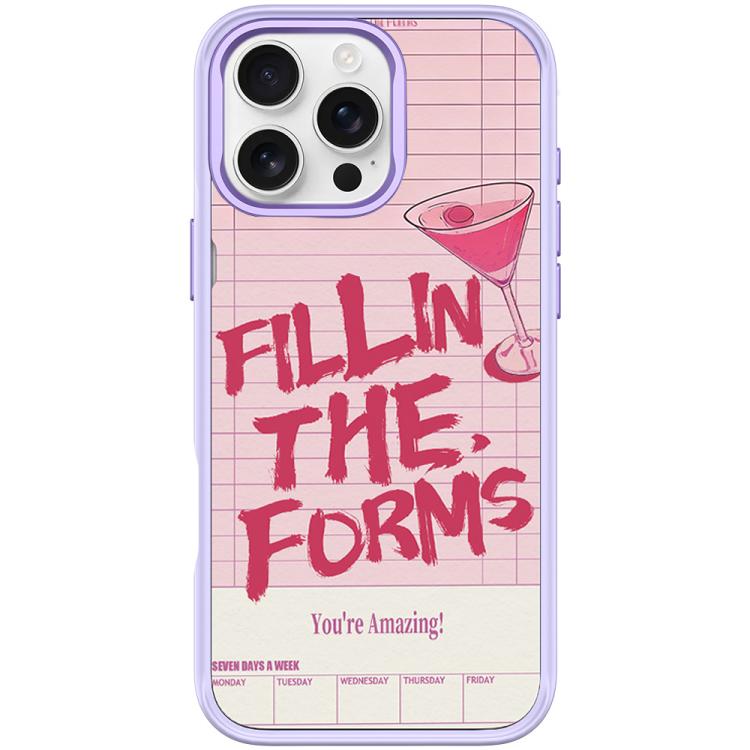 Custodia magnetica per telefono con motivo cocktail e testo, For iPhone 16 Pro Max, For iPhone 16 Pro, For iPhone 16 Plus, For iPhone 16