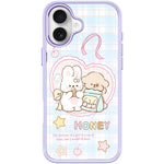 Adorabile custodia magnetica per telefono con motivo coniglietto innamorato, For iPhone 16 Pro Max, For iPhone 16 Pro, For iPhone 16 Plus, For iPhone 16