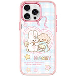 Adorabile custodia magnetica per telefono con motivo coniglietto innamorato, For iPhone 15 Pro Max, For iPhone 15 Pro