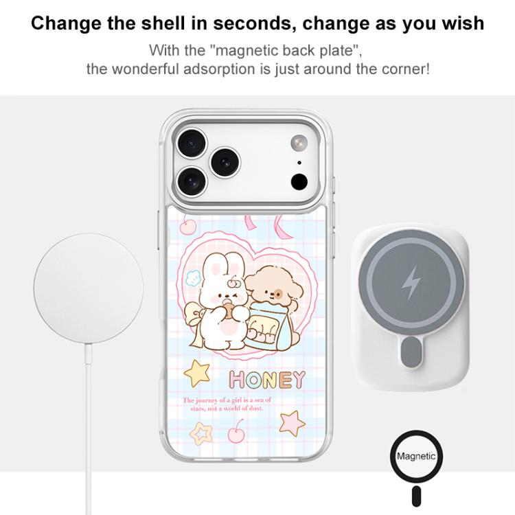 Adorabile custodia magnetica per telefono con motivo coniglietto innamorato, For iPhone 15 Pro Max, For iPhone 15 Pro